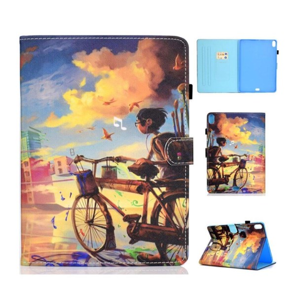 iPad Pro 11" (2018) mønstered læder flip etui - Dreng og Cykel Multicolor