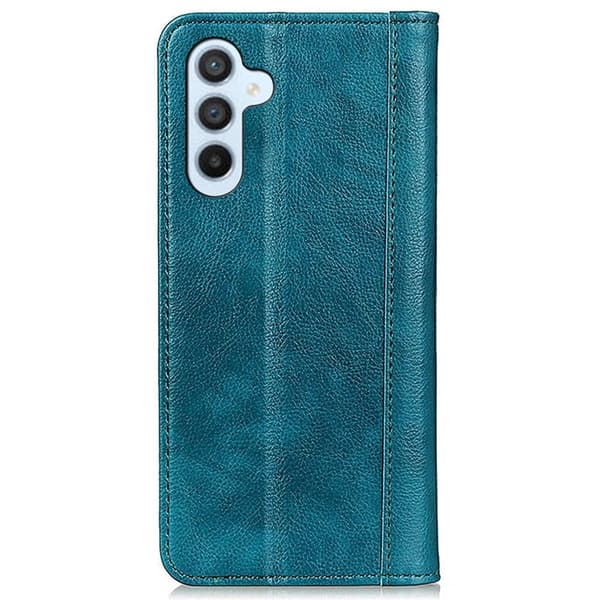 Äkta läder Samsung Galaxy S23 FE fodral med magnetisk stängning Grön