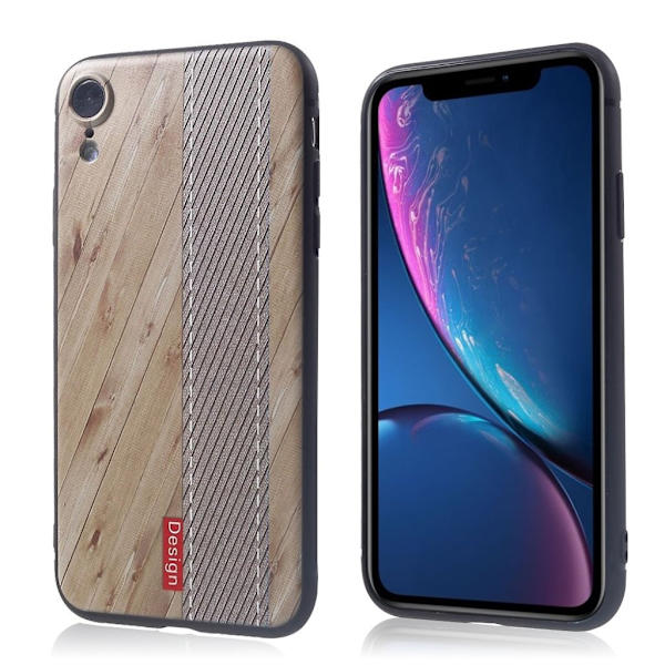 iPhone Xr soft case med præget mønster - Style E Silver grey
