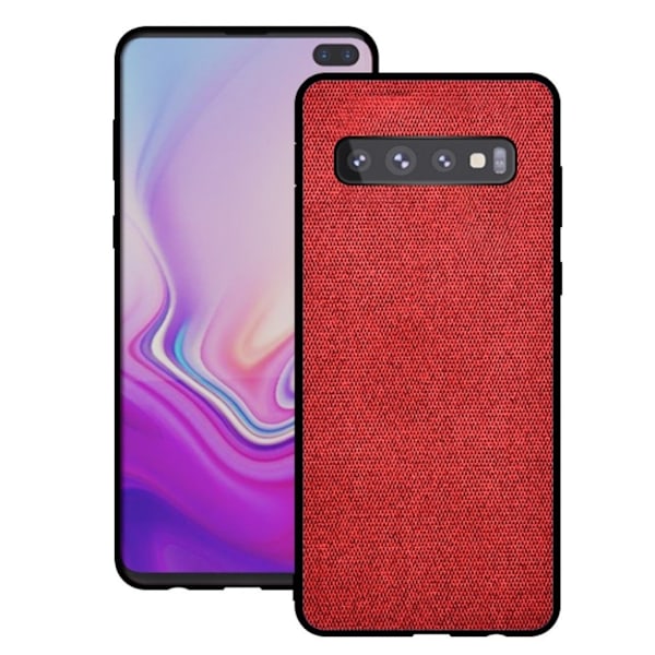 Samsung Galaxy S10 Plus stof belagt etui - Rød Red