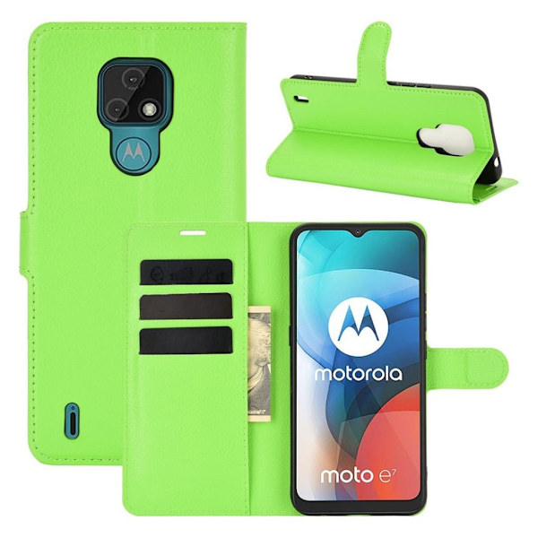 Classic Motorola Moto E7 Flip etui - Grøn Green