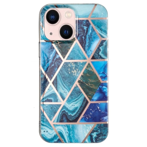 Marble design iPhone 13 Mini cover - Blå/Grøn Marmor Blue