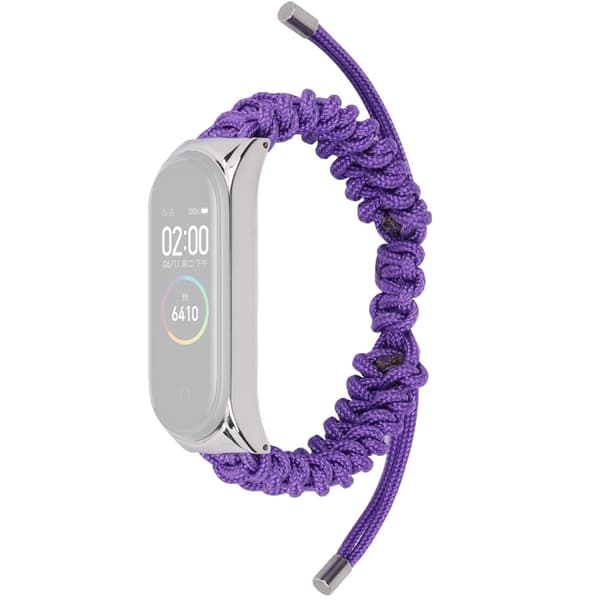 Xiaomi Mi Smart Band 6 / 5 nylonflettet urrem - Lilla Purple