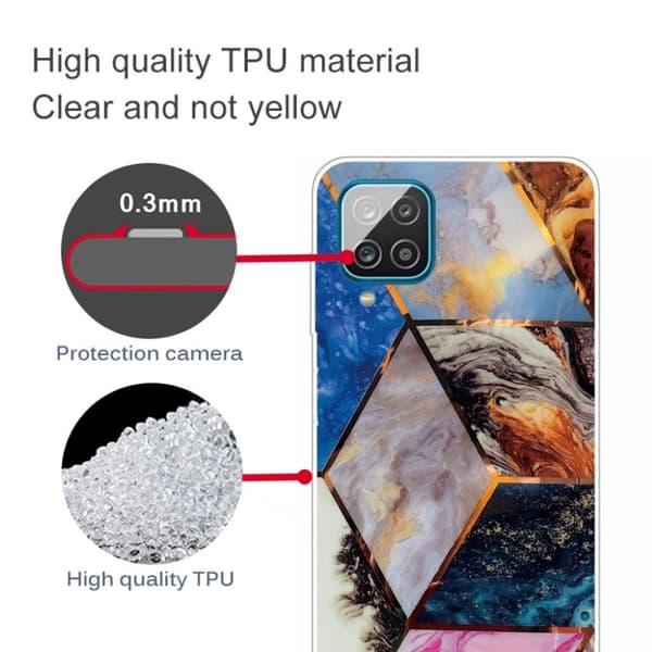 Marble Samsung Galaxy M62 / F62 Etui - Vibrant Klinkekule Diamant Multicolor