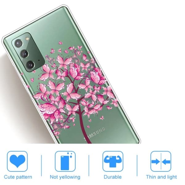 Deco Samsung Galaxy Note 20 kotelot - Vaaleanpunainen Puu Pink