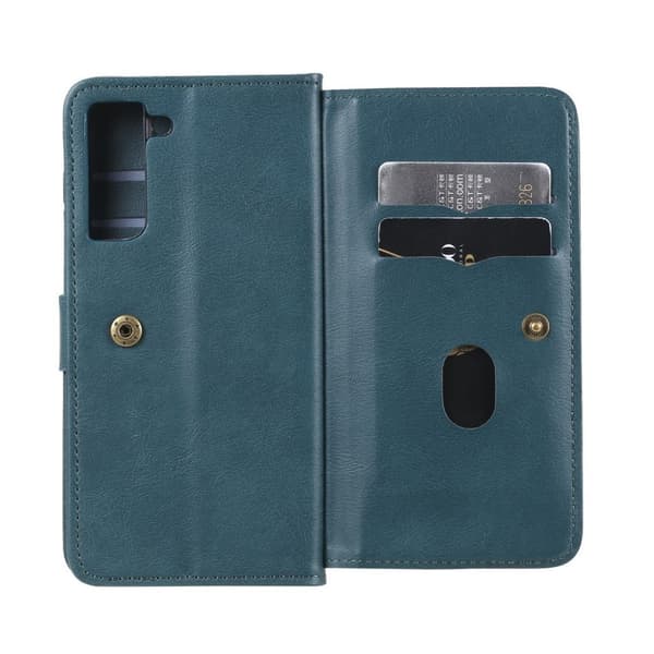 Samsung Galaxy S21 FE etui med pung / 10 kortpladser – Grøn Green