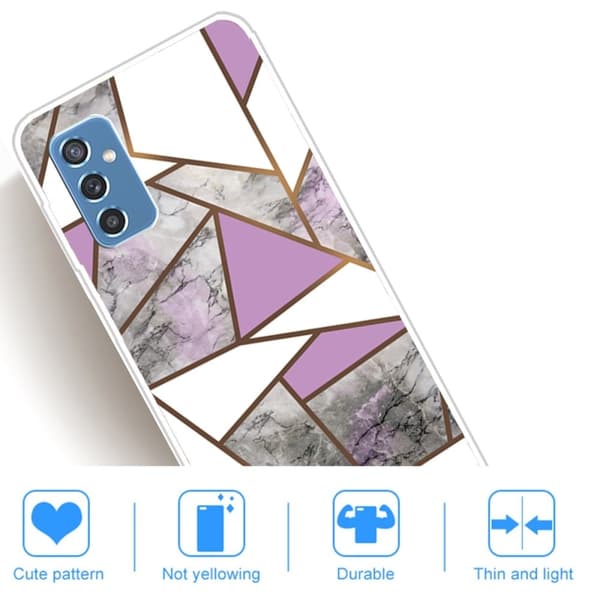 Marble Samsung Galaxy M52 5G Suojakotelo - Violetti / Valkoinen / Harmaa Marble Multicolor