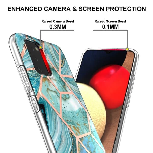 Marble Samsung Galaxy A02s Etui - Blå Blue