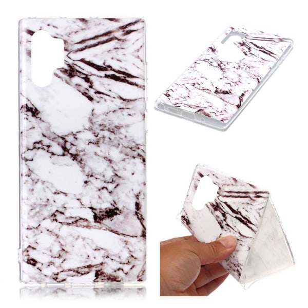 Marble Samsung Galaxy Note 10 Pro kuoret - Harmaa marmori Silver grey