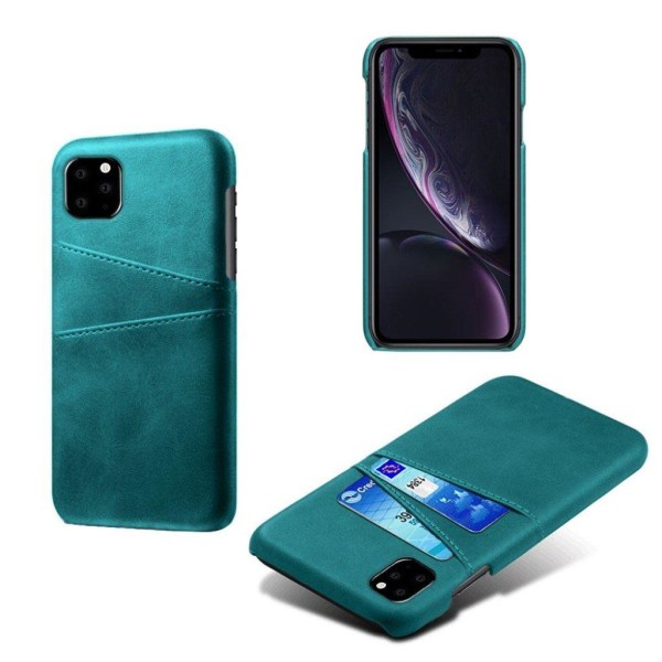 KSQ dobbelt kortspor vegansk læder belagt stødsikkert etui iPhone 11 Pro 5,8 tommer (2019) - Blå Blue