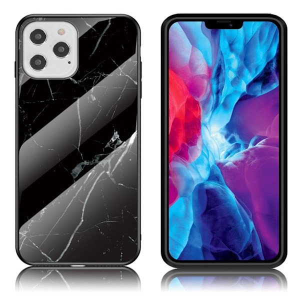Marble design iPhone 12 Pro / iPhone 12 cover - Sort Black