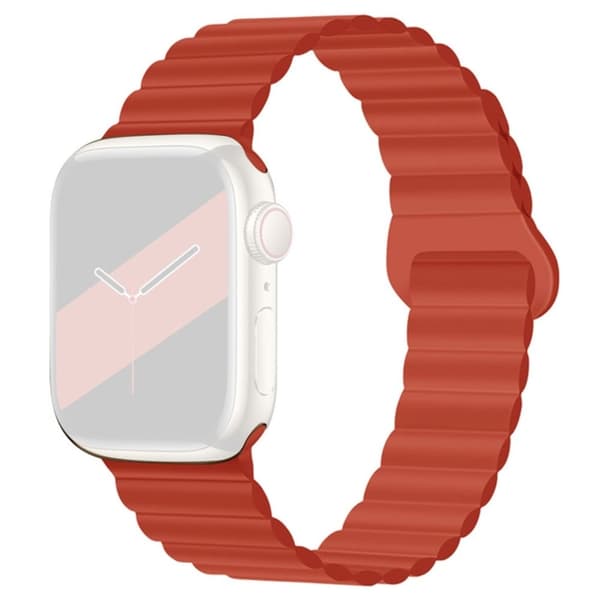 Apple Watch (45 mm) urrem med magnetisk lås i silikone - Rød Red