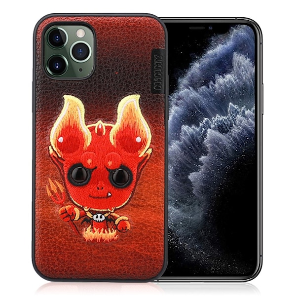 Nimmy Monster iPhone 11 Pro Deksel Brodert - Rød Red