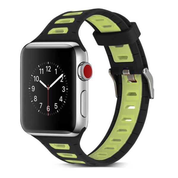 Apple Watch 38mm kaksivärinen ranneke - Musta / Keltainen Multicolor