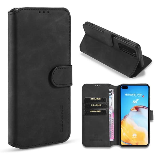 DG.MING Huawei P40 Retro Etui - Svart Black