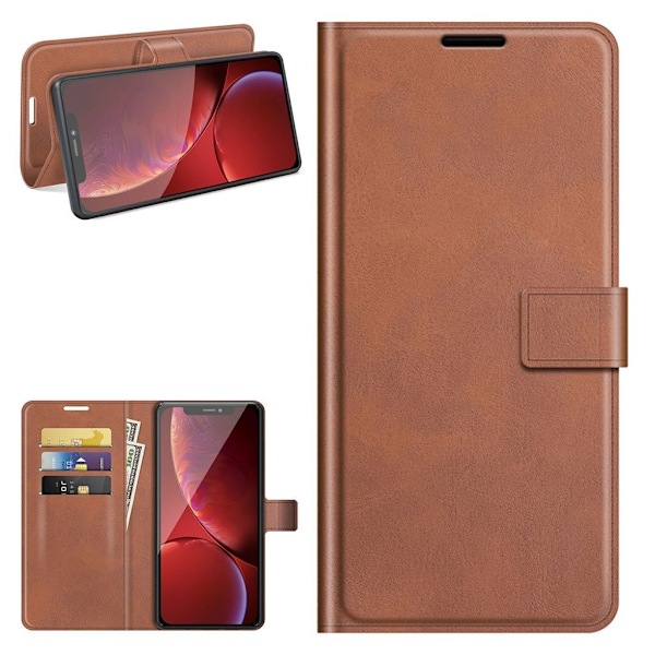Lompakko Nahkakotelo For iPhone 13 Pro Max - Ruskea Brown