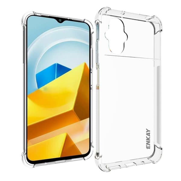 ENKAY klart fallsikkert etui for Xiaomi Poco M5 Transparent