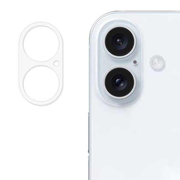 iPhone 16 / 16 Plus Kameralinsskydd av härdat glas 3D Arc Edge HD Clear Orange