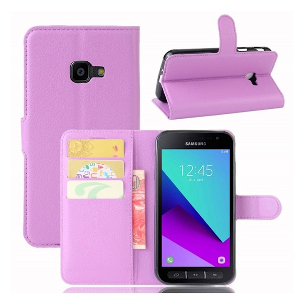 Samsung Xcover 4 Læder etui med indbygget pung - Lilla Purple