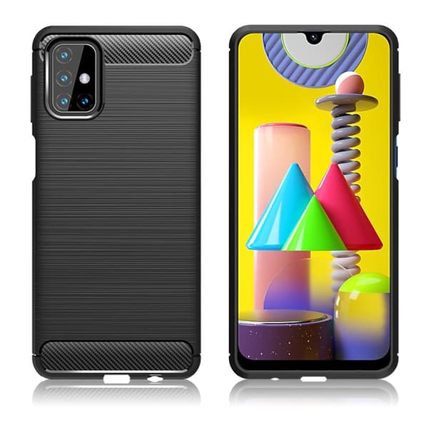 Carbon Flex Samsung Galaxy M31s kotelot - Musta Black