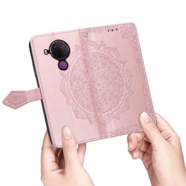 Mandala Nokia 5.4 Flip Etui - Rødguld Pink