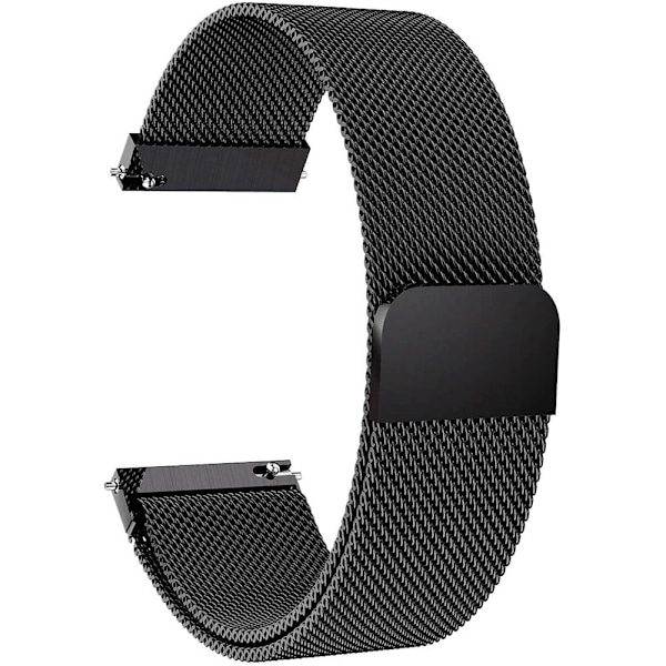Cool milanesisk rustfrit stål Garmin Forerunner 645 Music / 245 Music - Sort Black