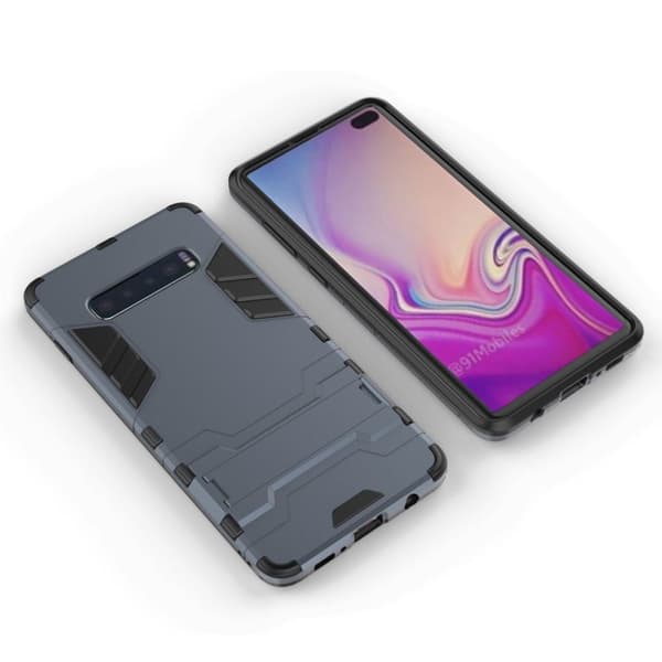 Samsung Galaxy s10 Plus Kul Guard Kickstand Hybrid Etui - Mørk Blå Blue