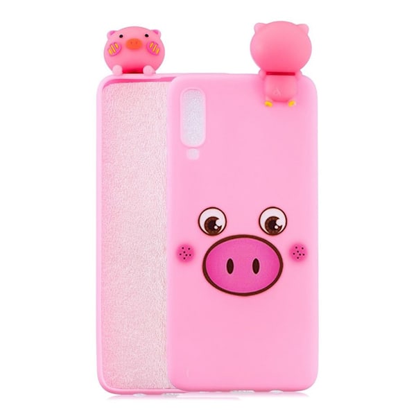 Samsung Galaxy A70 Fodral med 3D-djurmönster - Gris Rosa