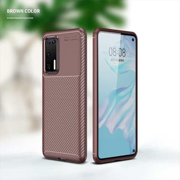 Carbon Shield Huawei P40 deksel - Brun Brown
