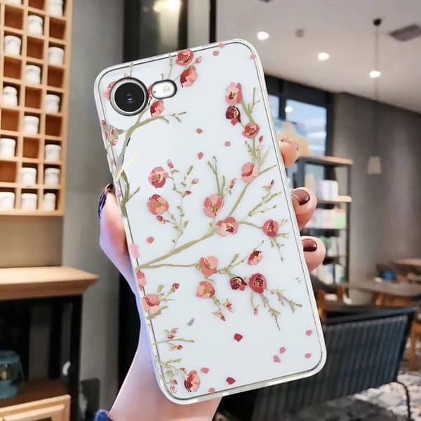 iPhone 16e Fodral Mjukt flexibelt bakstycke för telefon Mönsterutskrift - Blomma Rosa