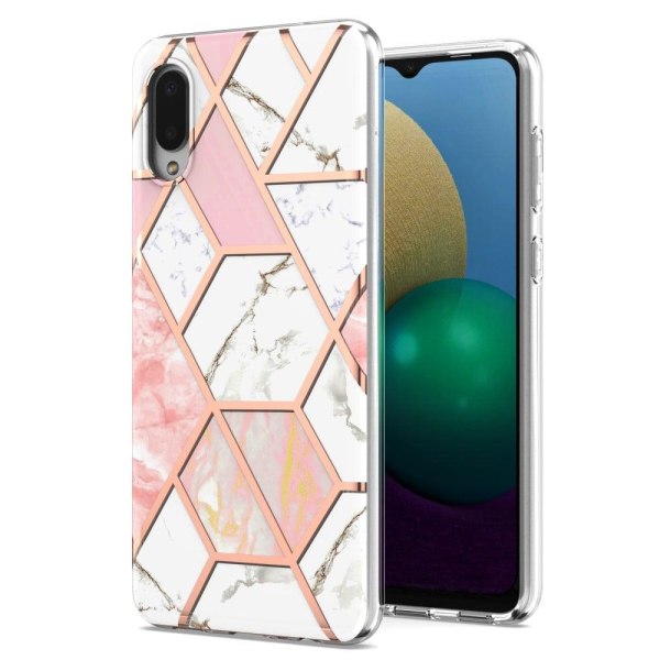 Marble Samsung Galaxy M02 / A02 Suojakotelo - Pinkki / Valkoinen Pink