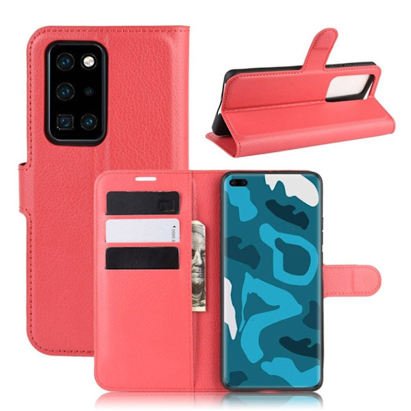 Classic Huawei P40 Pro flip kuoret - Punainen Red