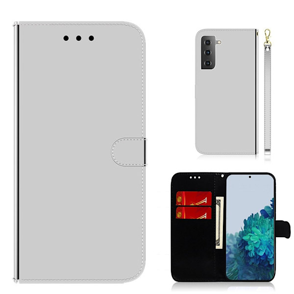 Mirror Samsung Galaxy S21 Plus flip etui - sølv Silver grey