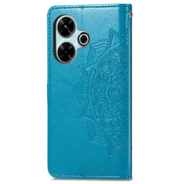 Mandala Xiaomi Redmi 13 etui i lær - Blå Blue