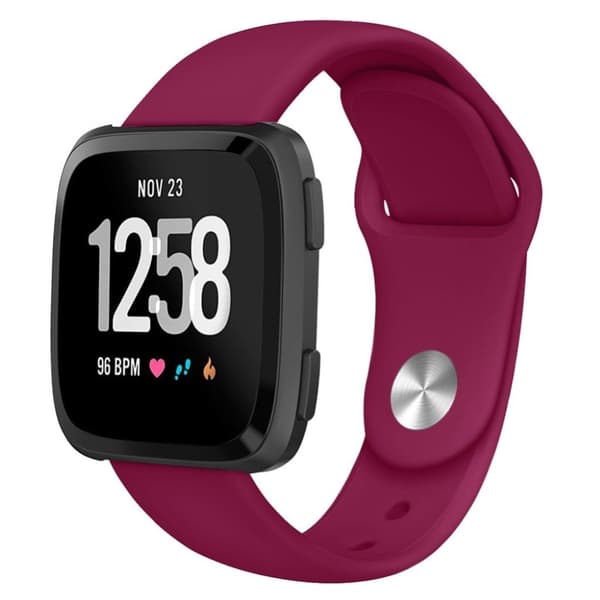 Fitbit Versa Lite Silikon Klokkereim - Størrelse: S / Vin Rød Red