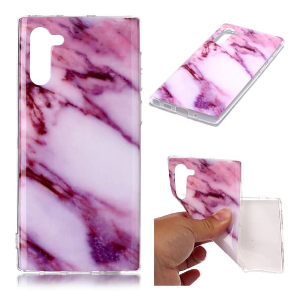 Marble Samsung Galaxy Note 10 cover - Rose / lilla nuance marmor Purple