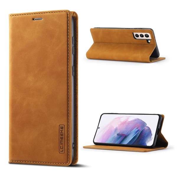 LC.Imeeke läder Samsung Galaxy S21 FE fodral - Brun Brun