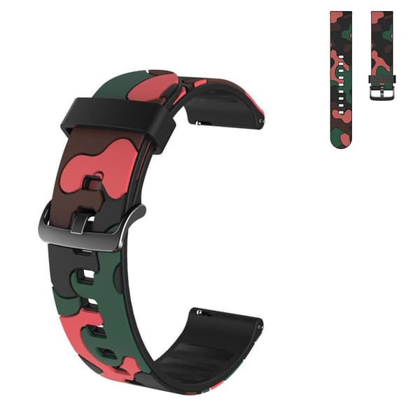 Huawei Watch GT 2e / GT 2 46mm camouflage silikone urrem - Rød Red