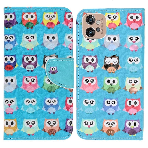Wonderland Motorola Moto G32 Flip Etui - Søde Ugler Multicolor