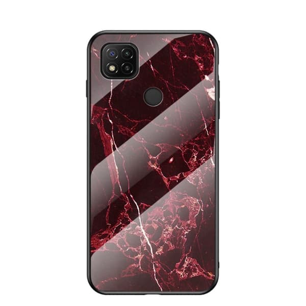 Fantasy Marble Xiaomi Redmi 9C Cover - Blood rød marmor Red