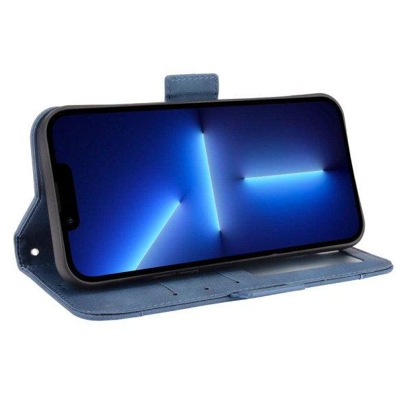 Modernt iPhone 14 Pro fodral med plånbok - Blå Blå