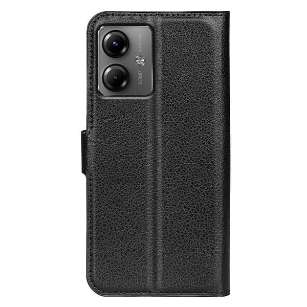 Klassisk Motorola Moto G14 Flip Etui - Sort Black