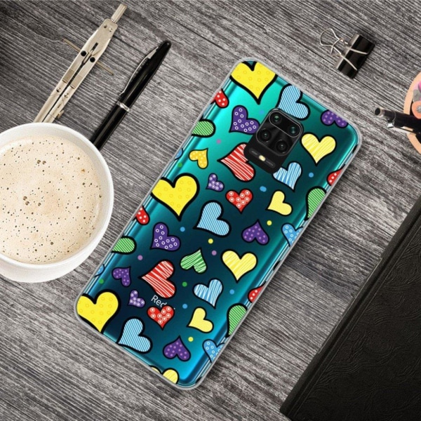 Deco Xiaomi Redmi Note 9 Pro / Note 9S / 9 Pro Max Cover - Hjerte Multicolor