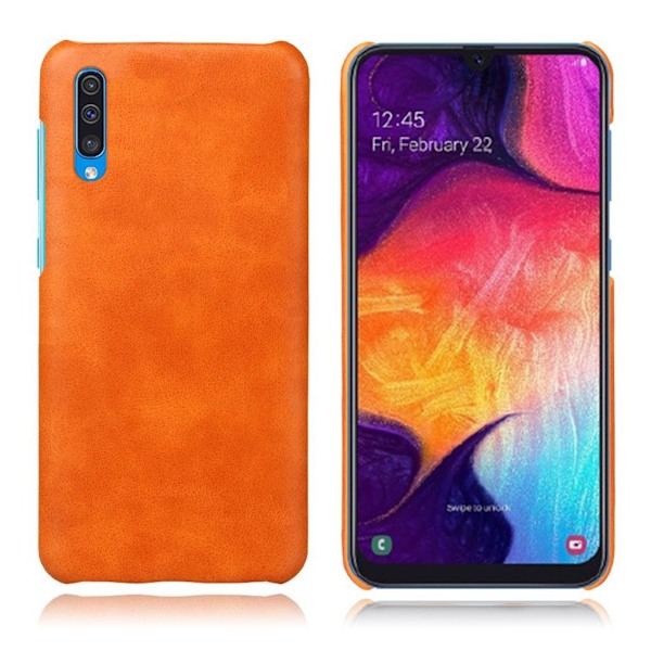 Crazy Horse Samsung Galaxy A50 nahkakotelo - Oranssi Orange