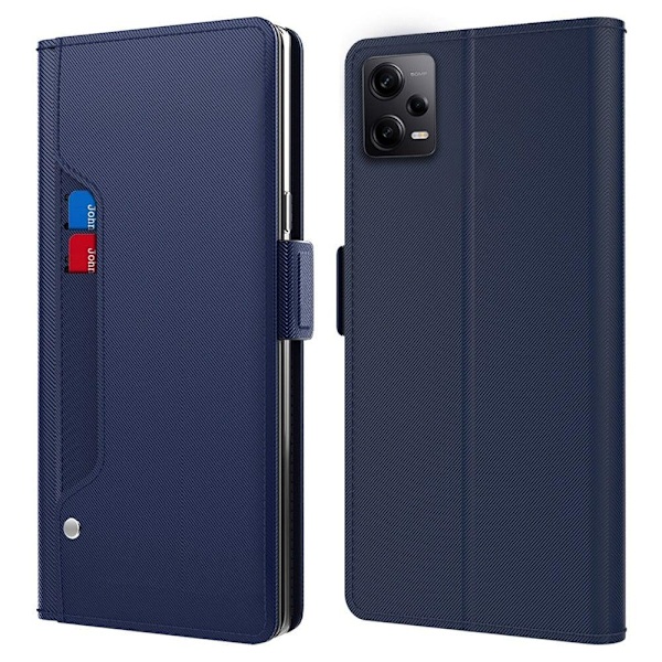 Snyggt Xiaomi Poco X5 Pro / Xiaomi Redmi Note 12 Pro / Xiaomi Redmi Note 12 Pro Speed fodral med sminkspegel - Blå Blå