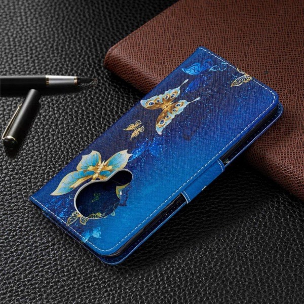 Wonderland Nokia 5.3 Etui - Guld Sommerfugle Multicolor