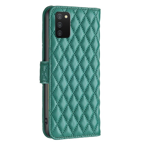 Matt Samsung Galaxy A03s / Samsung Galaxy A02s (166mm) fodral med rombmönster - Grön Grön