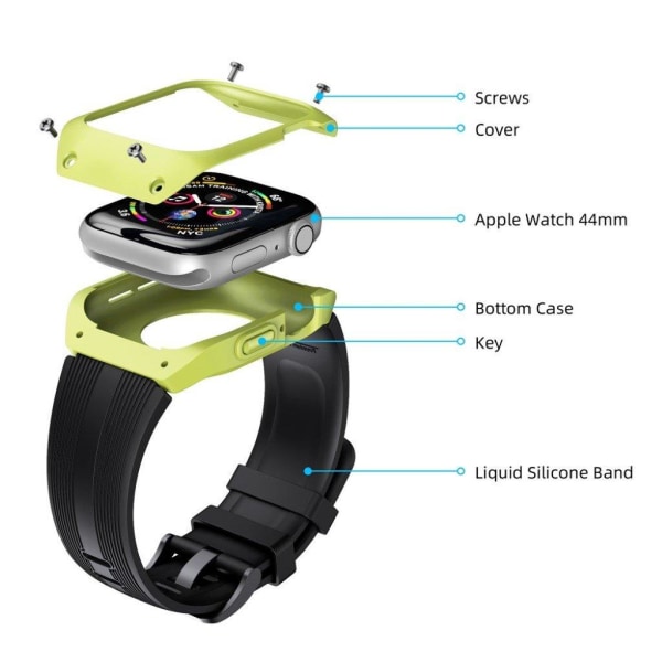 Apple Watch Series 5 40mm silicone watch band - Green / Black Svart