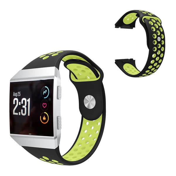 Fitbit Ionic bi-color silicone watch band - Black / Flourescent Green Grön