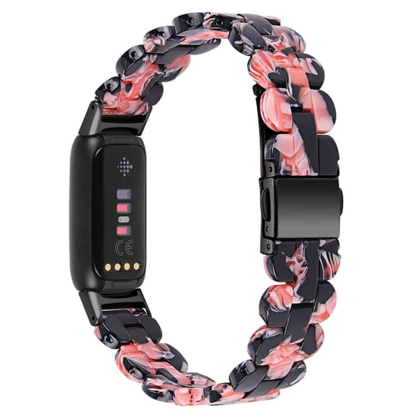 Fitbit Luxe klokkerem i harpiksstil - Svart / Rosa Black